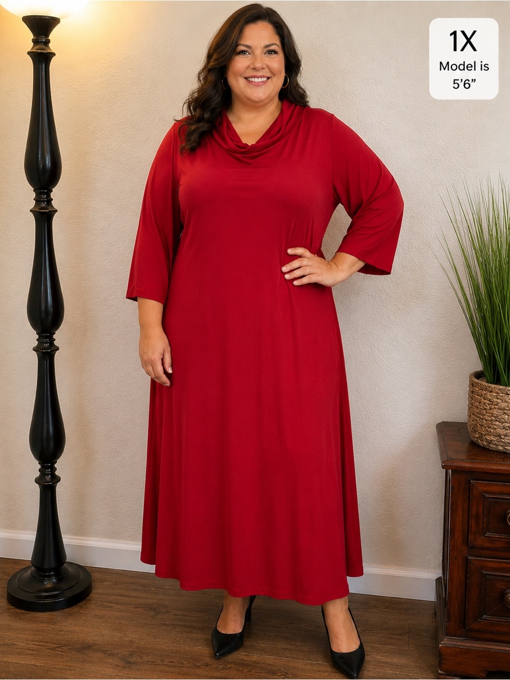 NWT $200 Bryn Walker Ilse Ponti Soft Knit Drape Cowl Neck Long Dolman Sleeve 1X